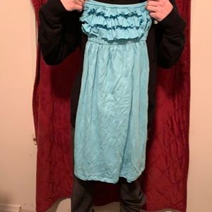 Strapless light blue dress